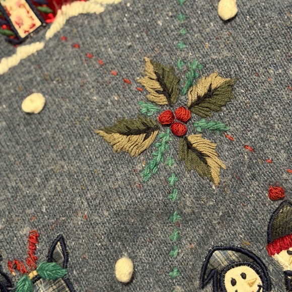 Charming Blue Sweater with Snowman Design - Picture 6 of 12